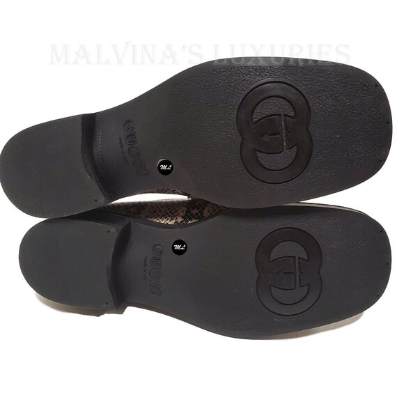GUCCI SHOES MENS INTERLOCKING G LOGO PYTHON PRINT LOAFERS sz 8 8.5 US - Picture 13 of 15